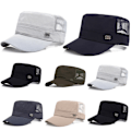 Miniatyrbild 2 av 2: Snapback Mesh Cap Enkelt Vintage Flat Peak Basebollkepsar Herrhatt army green