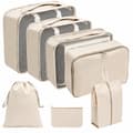 Resväska Packkuber Set, 7 delar, Beige, Nät Reseorganiseringsväskor för Resväska