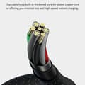 Miniatyrbilde 4 av 5: DEVIA EC649 Gracious Series 1m USB-A til Type-C-kabel 2A hurtiglading Nylonflettet 480 Mbps datakabel