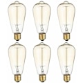 Miniatyrbillede 3 af 4: 6x E27 60W Edison Pære 220V ST64 Retro 64mm x 140mm