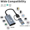 Pikkukuva 4 / 5: Video Capture Card, HDMI - USB/Type-C 1080P Striimausta, Opetusta, Videoneuvotteluja tai Live-lähetystä varten