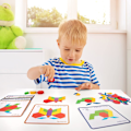 Pikkukuva 2 / 6: Tangram-puupalapeli, geometriset muodot, palapeli, opettavainen lelu, 155 osaa, geometriset pelit lapsille 3, 4, 5, 6, 7 vuotta