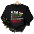 Min dag er fuldt booket Sweatshirt Grinch Kvinder Jul Langærmet sort black XL
