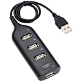 Miniatyrbilde 1 av 5: (Svart) USB 2.0 Høy Multi-USB Multi-USB Adapter 4 Porter for Bærbar Datamaskin Mottaker IT Tilbehør