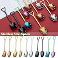 Miniatyrbillede 7 af 10: 5 stk. Kaffeske Spade Teske SVARTSPETTSED - på lager Sort Black Pointed-Pointed