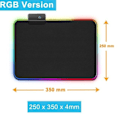Miniatyrbillede 3 af 5: Gaming Mousepad med LED-lys - RGB - Vælg størrelse Sort qd bedste Sort sjx lille