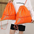 Miniatyrbild 4 av 4: Unisex Dragskoväska Sport Gym Dagväska Simning Skolryggsäck Strand Rese Shoppingväska Grön Liten Green Small Large