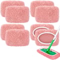 8-pak genanvendelige moppepuder kompatible med Swiffer Sweeper, mikrofiber chenille vaskbar Pink