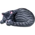 Kattemåtte, dørmåtte med sovende stribet kat design grå grey 60*32CM