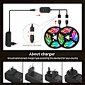 Miniatyrbilde 7 av 8: RGB 15m LED-lenke RGB5050 MusSync LED Strip multic multicolor ColorRGB 15m 5050 LED strip