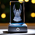 Miniatyrbillede 1 af 2: 3D Krystalindgraverede Engelfigurer Pynt Engel Husopvarmningsgaver til Venner Glasengel Dekoration med LED Stativ Graduation Gaver Angel
