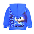 Miniatyrbild 2 av 6: Sonic-tryck Blå Jacka med Dragkedja Huvtröja Vinter Utomhus Pojkar Flickor Barn 140cm