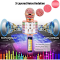 Miniatyrbild 2 av 5: Trådlös Bluetooth-mikrofon med LED-lampor Julgåvor till barn gold