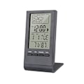 Miniatyrbild 1 av 5: Digital LCD Inomhus Termometer Hygrometer Väckarklocka Kalender Väderstation Bordsklocka Temperatur Luftfuktighetsmätare Barometer