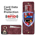 Miniatyrbild 3 av 5: For Samsung Galaxy A13 5G/A13 4G RFID-blockerande Ställfodral Retro PU+TPU-skydd Vinröd Wine red Style D Samsung Galaxy A13 5G