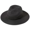 Panamahatt for kvinner med bred brem, sammenrullbar stråhatt med beltespenne, Fedora strand solhatt for kvinner Black