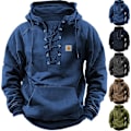 Miniatyrbilde 6 av 7: Herremote Casual Stropp Topp Lomme Ensfarget Hette Langermet Topp Grå Grey 2XL