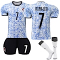 Miniatyrbillede 1 af 2: UEFA Euro 2024 Portugal Udebane, børne fodbolddragt nr. 7 Cristiano Ronaldo - Perfekt 12-13years