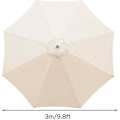 Miniatyrbillede 3 af 3: Parasolbetræk, erstatning, 8 ribber, 3 m, vandtæt, anti-UV, erstatningsdug, beige Hy