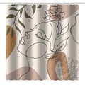 Abstrakt Kvinna Duschdraperi Modern Boho Mid-Century