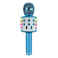 Miniatyrbillede 1 af 4: Trådløs Bluetooth-mikrofon med LED-lys - Julegave til børn blue