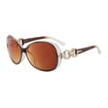 Solglasögon Kvinnor Polariserade Retro Designer Damsolglasögon Stor Ram Oversized Shades UV400 Skydd Transparent brown