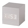 Miniatyrbillede 1 af 5: Gingko Cube LED Click Clock Vækkeur med Lydaktivering (Tid, Dato og Temperatur) Flere Farver White white