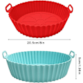 Miniatyrbilde 3 av 8: Airfryer Silikonform, varmluftsfrityr, 2 gjenbrukbare non-stick 21,5 cm