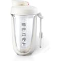 Shakerkopp för proteinshakes - läckagesäker, för gym, träning och cocktail white