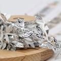 Miniatyrbillede 4 af 7: 10M Sølvblad Bladband Trim Reb til Guirlande DIY Håndværk og Fest Bryllup Hjem Dekorationer Silver