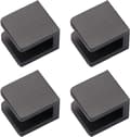 4-pak glasklemmer, ingen borehuller i glas, glasholder hyldebeslag klemstøtte (til 8-10 mm glas, sort) Børstet sort Brushed black S