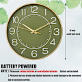 Miniatyrbild 5 av 7: Moderna Väggklockor Batteridrivna, 25 cm Olivgrön Klocka för Vägg, Tyst Liten Väggklocka för Vardagsrum Sovrum Kök Kontor Barnrum Grön 02 Green 02 1 pack 10 inch