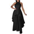 Sommarmode Rygglösa vida benbyxor Svarta Black XL