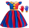 Fantastisk Digital Cirkus Piger Cosplay Kjole med Handsker 130cm