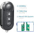 Miniatyrbilde 2 av 7: Bilnøkkel med 3 knapper 433 MHz fjernkontroll for Fiat 500 L MPV Ducato for Cit-ro-en Jum-per for Peu-ge-ot Box-er - Modell 2 + Marelli BSI