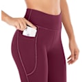 Pikkukuva 2 / 4: Joogahousut naisille taskuilla, korkeavyötäröiset treenihousut naisille, bootcut-työhousut, siistit housut, viininpunainen Wine Small