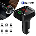 Miniatyrbillede 2 af 6: FM-sender X10 med Bluetooth Handsfree 4 i 1 Sort Black Svart