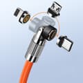 Miniatyrbilde 3 av 5: Roterende Magnetisk Kabel Hurtiglading Magnetisk Lader USB Type CM A12-1.2m 3 Adapter