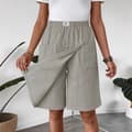 2026 Nye afslappede lommeskorts til kvinder (shorts-nederdel) Light gray S