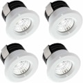 Miniatyrbild 1 av 5: Set med 4 Mini LED infällda spotlights 3 W Varmvit, Mini LED spotlight för skyltfönster, registreringsskyltsbelysning inkl. Separat transformator