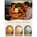 Miniatyrbilde 3 av 8: Bordlampe Touch Lamper Nattbordslampe, 10-veis Dimbar Bordlampe for Stue, 3 Farger Liten Lampe for Soverom, Lade Crystal Table Lamp