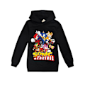 Miniatyrbillede 3 af 5: Hættetrøje Sweatshirt Pullover Jumper Toppe til Børn Drenge Piger Sort Black 150cm