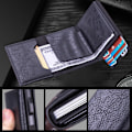 Miniatyrbillede 3 af 5: Herrepung med automatisk pop-up kortholder, kortholder YY Lychee pattern black