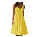 Sommarklänning dam lös passform volang mini strand casual semester Yellow 3XL