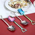 Miniatyrbillede 8 af 10: 5 stk. Kaffeske Spade Teske SVARTSPETTSED - på lager Sort Black Pointed-Pointed
