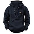 Miniatyrbillede 1 af 7: Herremode Casual Strop Top Lomme Ensfarvet Hættetrøje Langærmet Top Sort Black M