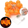 Miniatyrbillede 1 af 5: Halloween Græskar Lysstreng med Heksehat, LED 16.4FT 8 Tilstande Timer 3D Vandafvisende Orange Jack-O-Lantern 5cm Smiley Face Pumpkin 3m 20 lights USB model