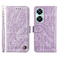 Miniatyrbild 1 av 5: Plånboksfodral i läder med präglade linjer och stativfunktion för Huawei Nova 11i / Maimang 20 / Enjoy 60 Pro Purple