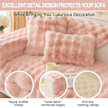 Miniatyrbild 4 av 5: Kanin Plysch Sofföverdrag L Form 1/2/3/4 Sits Sofföverdrag Hörnsoffa U Form, 2023 Nytt Universal Halkfritt Soffskydd, Supermjuk Soffa rosa pink 70*210cm