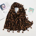 Sjal med leopardmönster för kvinnor - Pashminasjal